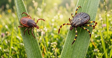 Иксодовый клещ Hyalomma: не только сторожит жертву в траве,  но и бегает за ней!